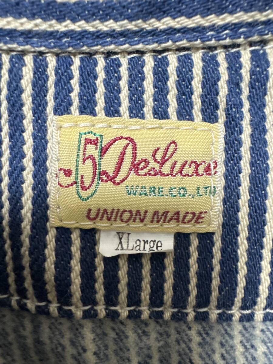 DELUXEWARE　ヒッコリー　ネルシャツ　長袖シャツ サイズＸＬ　デラックスウエア　シャツ_画像4