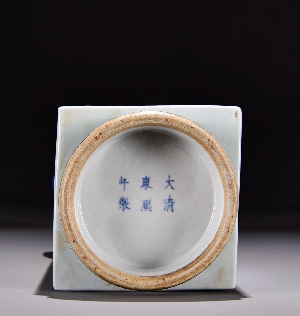 善古堂】中国伝来 康煕年製在銘 人物故事紋花瓶 花入 花生 時代