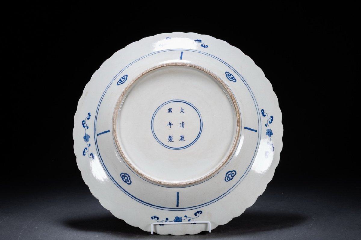 【海】清時代保証 多福多寿 粉彩中皿 在銘 本物保証 骨董品 時代品 中国美術 海】清時代保証 多福多寿 粉彩中皿 在銘 本物保証