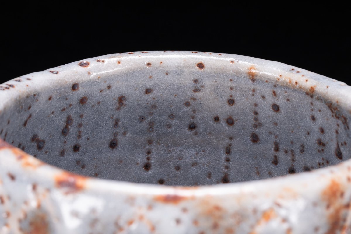 鼠志野茶碗　順風 善古堂】美濃・志野焼 順風陶苑 鼠志野茶碗 茶煎道具 直入識箱