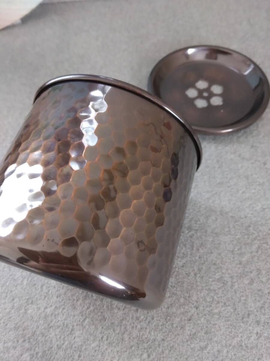 茶こぼし　茶道具　煎茶道具　槌目　純銅　191.5グラム_画像3