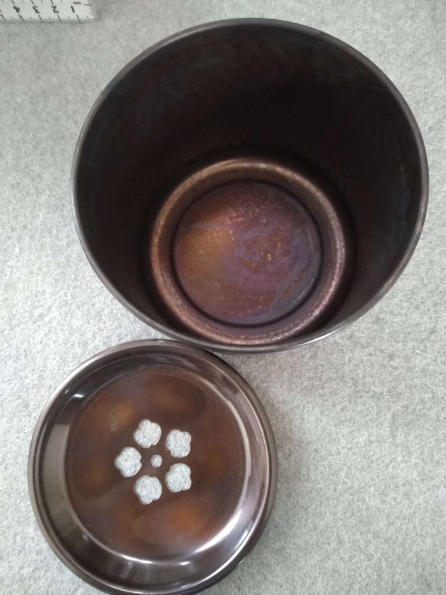 茶こぼし　茶道具　煎茶道具　槌目　純銅　191.5グラム_画像5