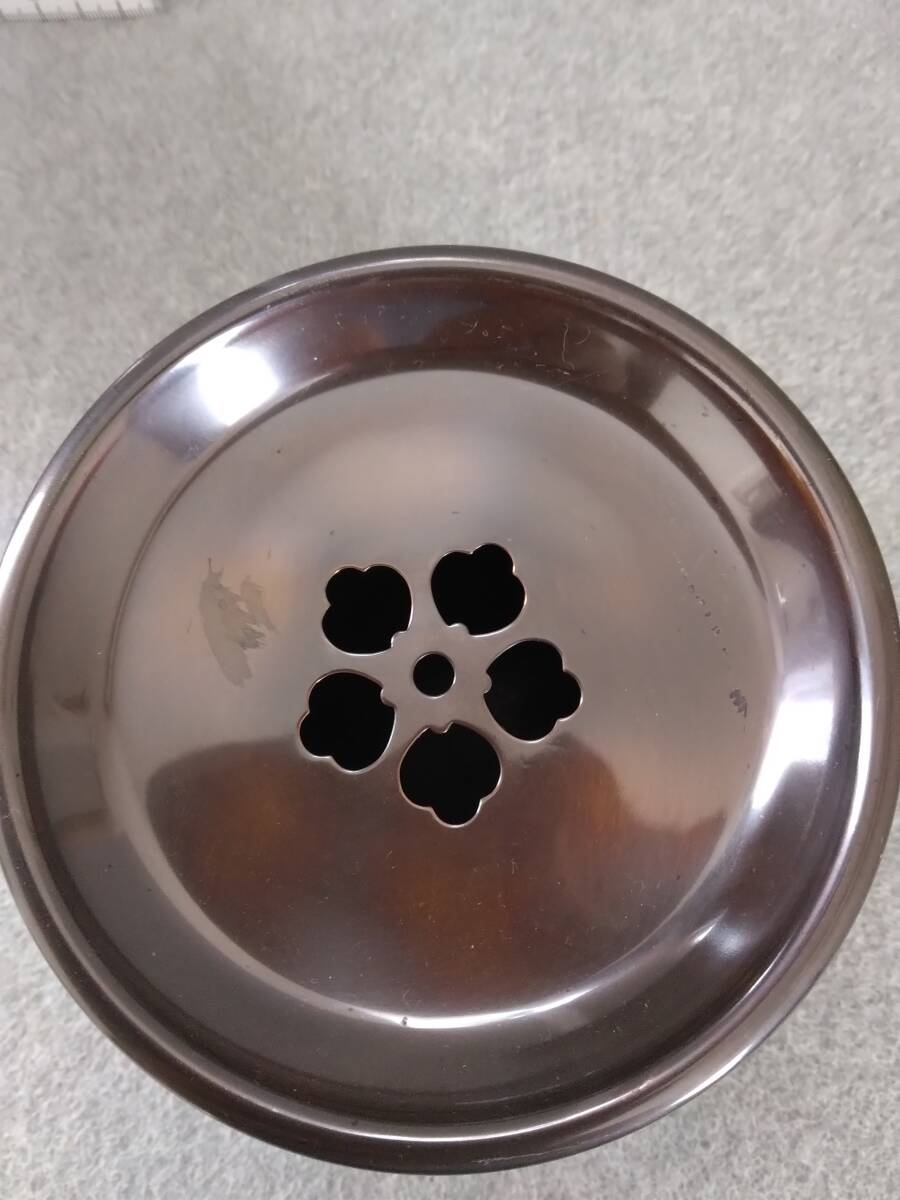 茶こぼし　茶道具　煎茶道具　槌目　純銅　191.5グラム_画像2