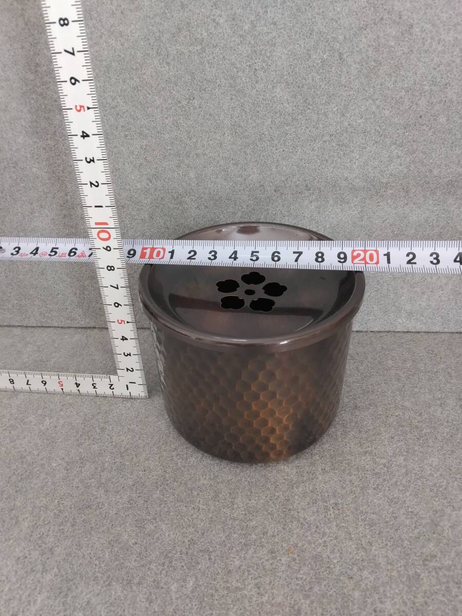 茶こぼし　茶道具　煎茶道具　槌目　純銅　191.5グラム_画像8