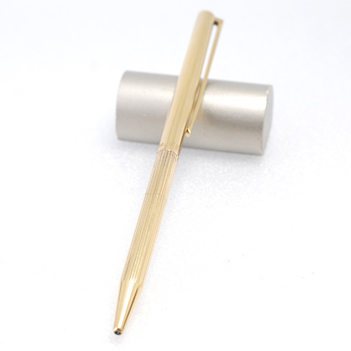 デュポン 925×ゴールドGP クラシック ボールペン ブラックラッカークリップ ツイスト式 青インク スターリングシルバー 筆記確認(rèn)済(16377)