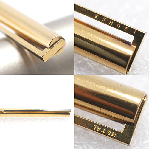 デュポン 925×ゴールドGP クラシック ボールペン ブラックラッカークリップ ツイスト式 青インク スターリングシルバー 筆記確認(rèn)済(16377)