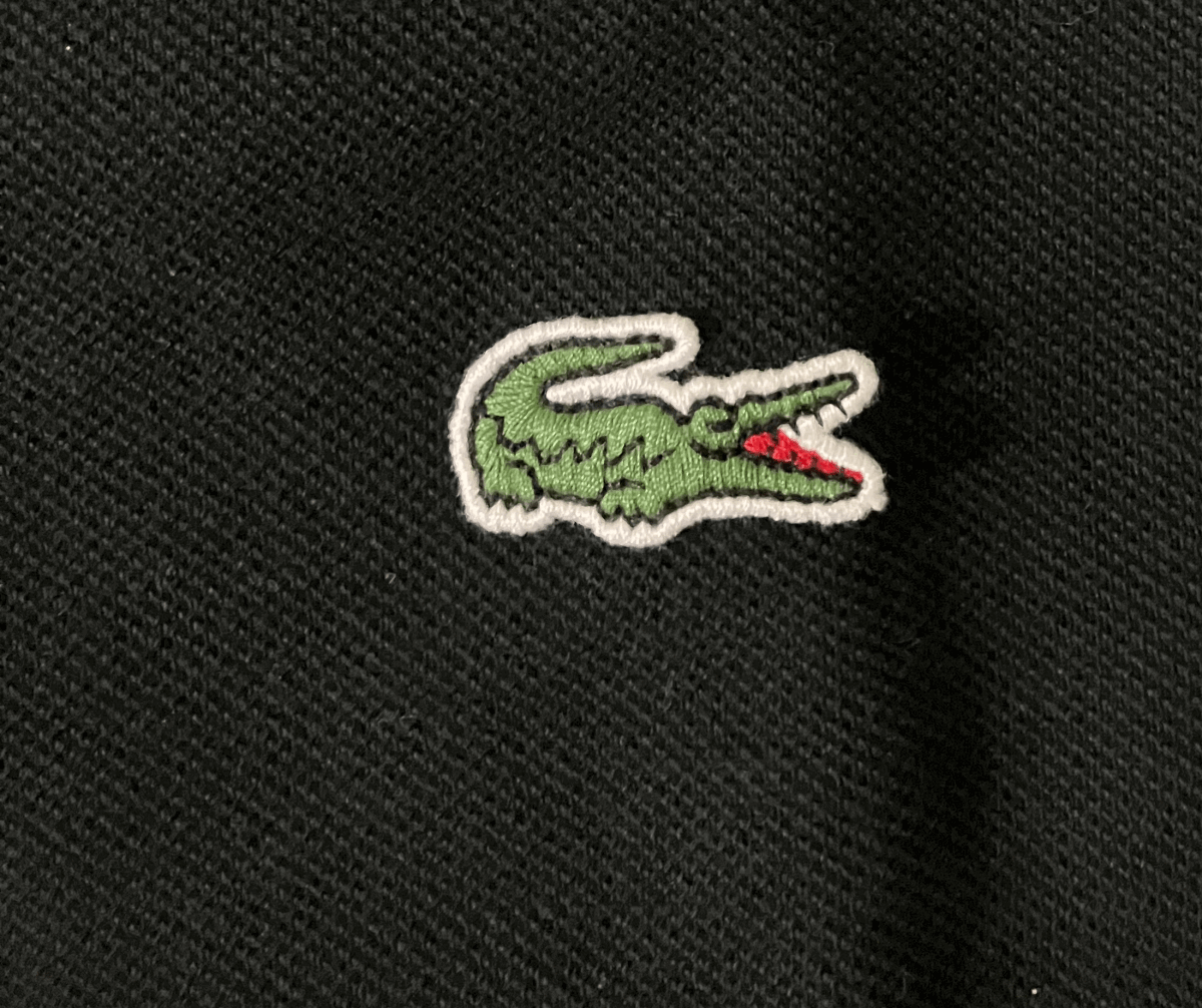 送料430円！新品フランス制ラコステ　ポロシャツ　L1212 サイズ3②。LACOSTE、黒、ブラック