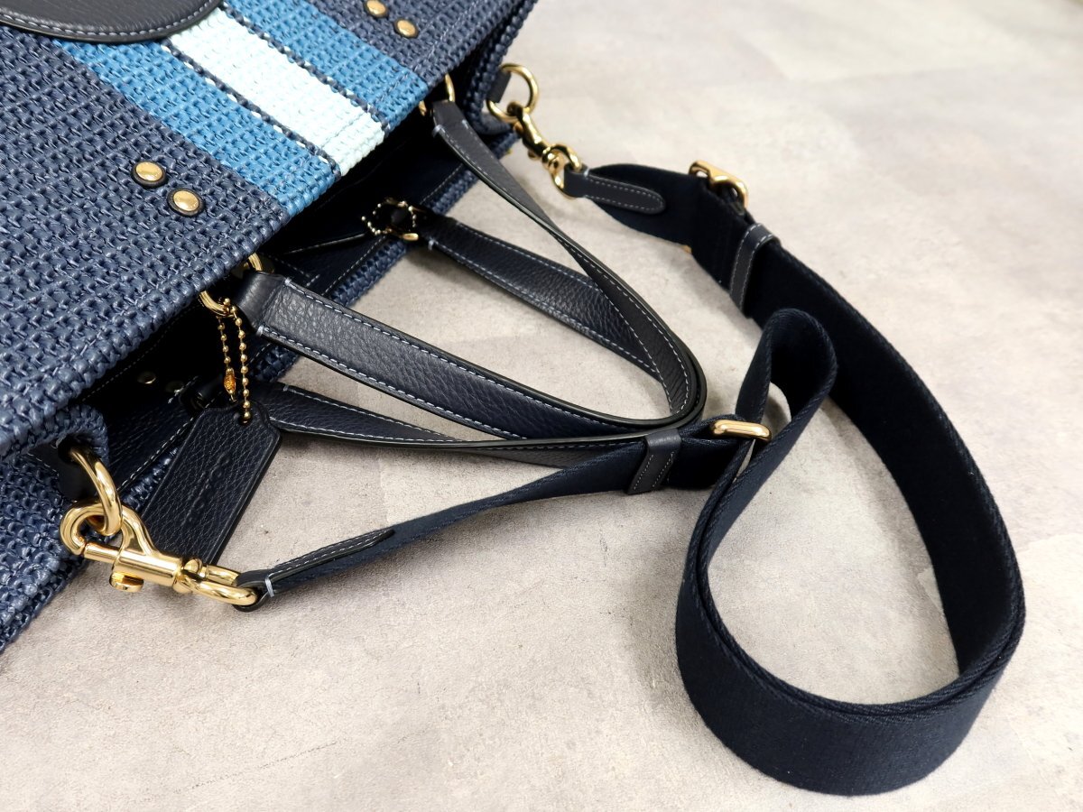 コーチ デンプシー ストロー 2way バッグ ○超美品○COACH コーチ○デンプシー○ロゴ型押し○ストロー
