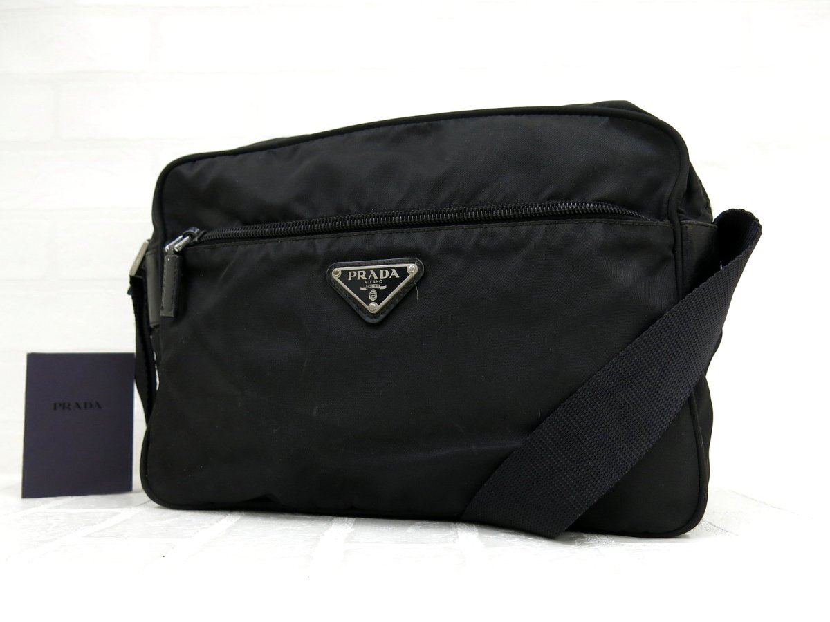 PRADA プラダ ナイロン カーフ レザー 本革 ショルダー バッグ ◇美品◇PRADA プラダ◇ナイロン カーフ レザー 本革