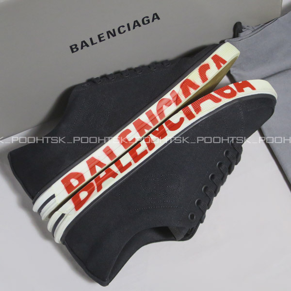 BALENCIAGAバレンシアガMATCHグラフィティ ロゴBBヴィンテージ キャンバス グログラン ローカット スニーカー シューズ36デムナ ヴァザリア_画像7