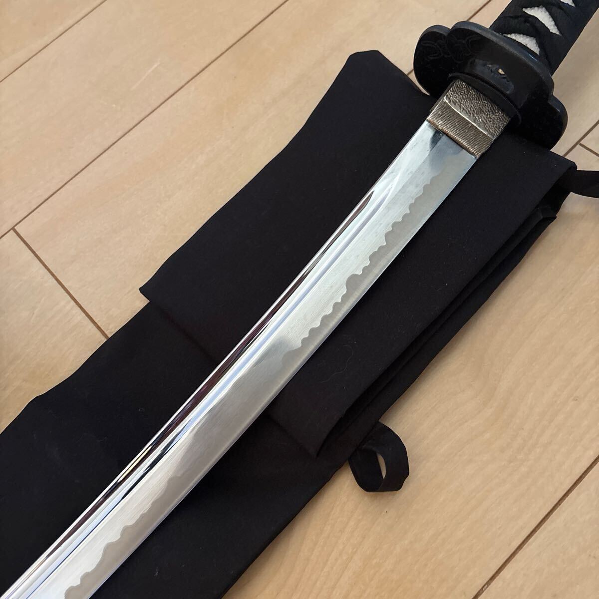 模造刀 白鞘打刀脇差二本セット 白鞘 鞘付長さ約68/101cm 25D17 模造刀 日本刀 白鞘 太刀 脇差 刀 インテリア コレクション 置物
