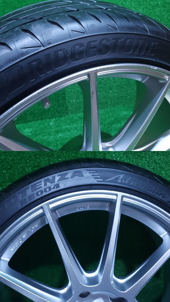 POTENZA SW010 18インチ8.5J IS48 PCD 114.3/5H ,BRIDGESTONEブリヂストン POTENZA Adrenalin RE004 225/40 R18 92W 2023年製造 1本(AT-32)_画像9