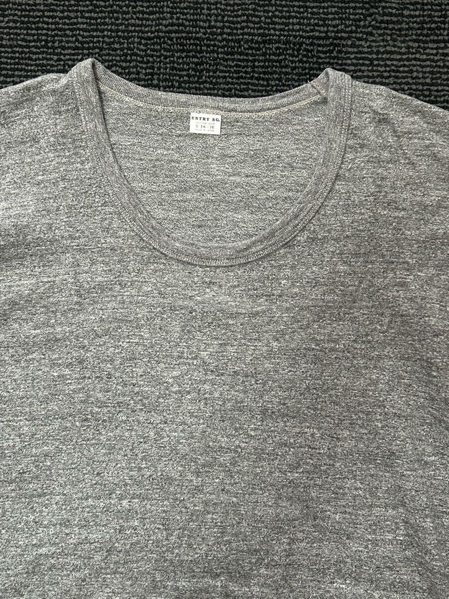 ENTRY SG エントリーエスジー 5部袖 カットソー Tシャツ グレー サイズS 日本製 美品_画像2