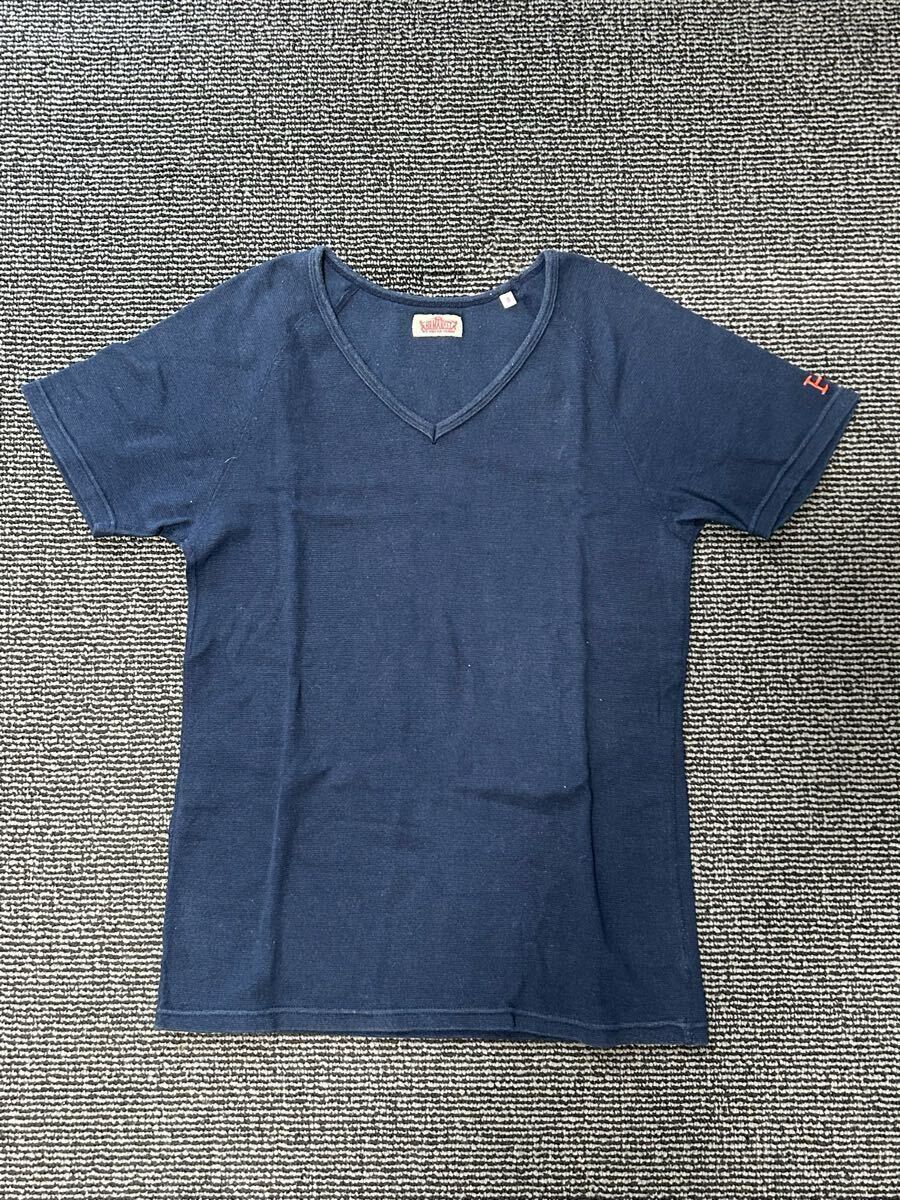 HOOLYWOOD RANCH MARKET HRM ハリウッドランチマーケット 半袖 Tシャツ カットソー サイズ3 ネイビー 聖林公司 日本製 美品_画像1