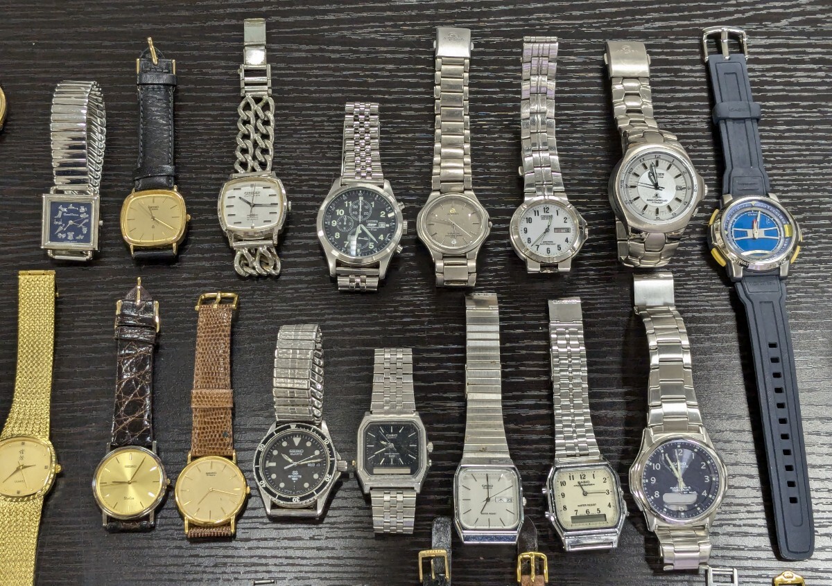 バ*ト様 腕時計 27本セット SEIKO CITIZEN CASIO RADO 6R50】1円スタート SEIKO CITIZEN CASIO RADO GUCCI 他 腕時計