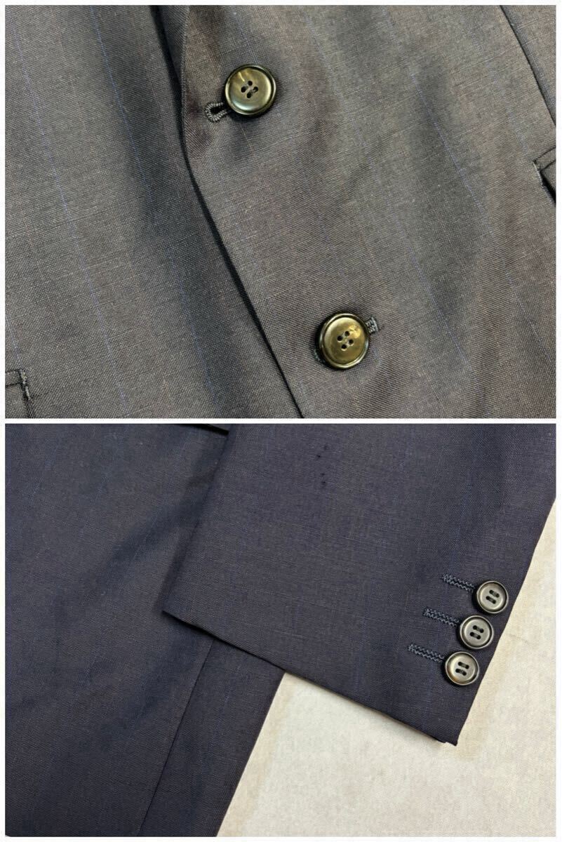 Z ◇ 人気モデル!! '2点セット' mila schon ミラショーン 上下 セットアップ 濃紺 ウール100% スーツ メンズ 紳士服 ジャケット&パンツ_画像4