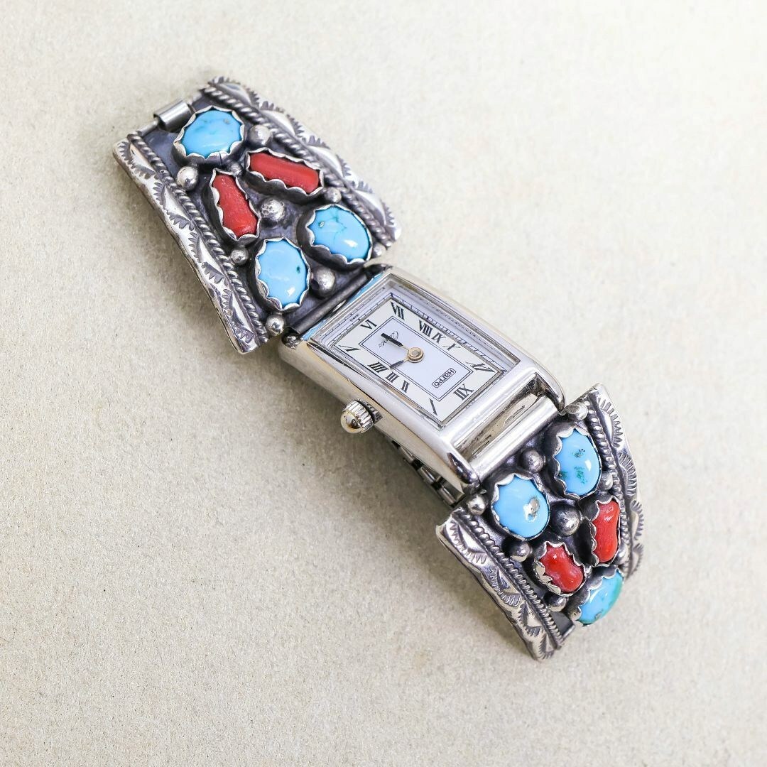 稼働 Harpo 腕時計 I.D. インディアンジュエリー ターコイズ 1646_画像10