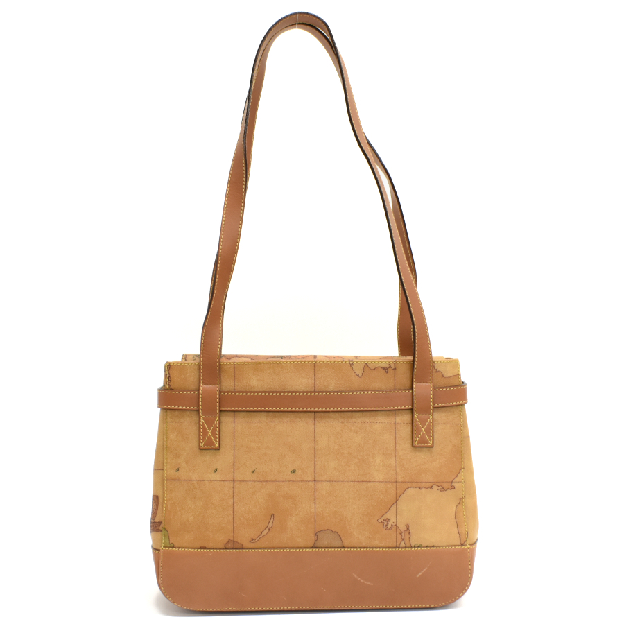 Prima Classe сумка на плечо geo Classic карта рисунок PVC парусина кожа Camel Brown PRIMA CLASSE
