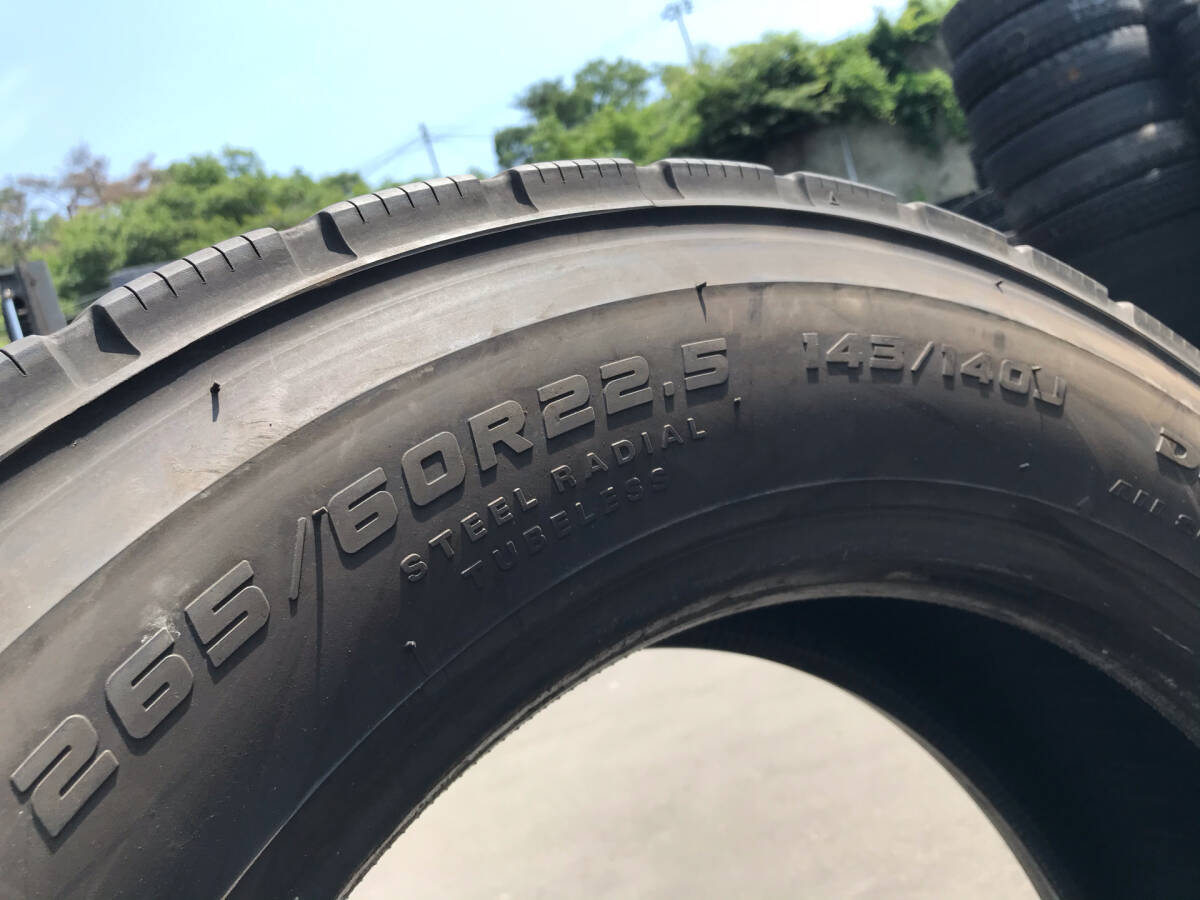 【M】 最終価格　バリ山　高年式　中古　265/60R22.5 　SP680 　ダンロップ　　2023年製　　単品　　MIX 　ミックス　　通年_画像7