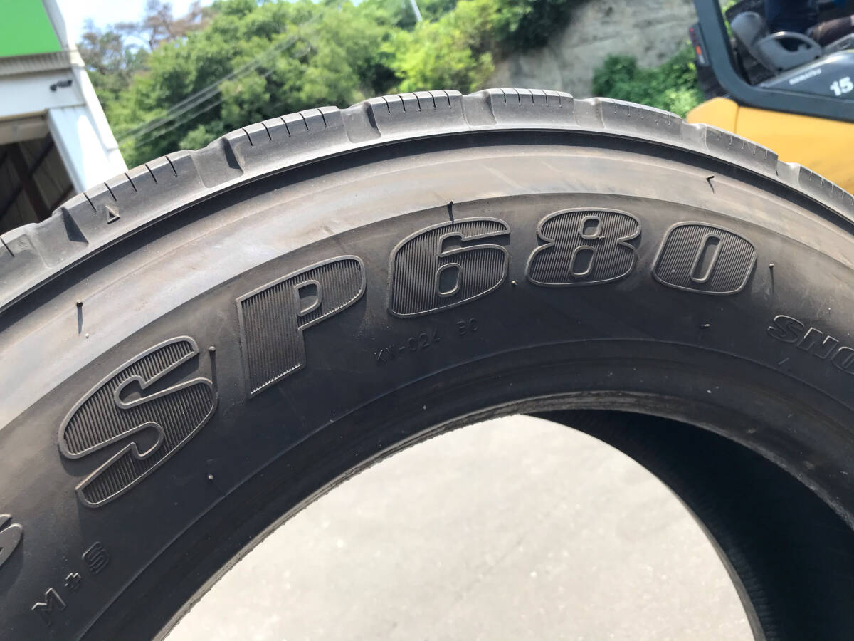 【M】 最終価格　バリ山　高年式　中古　265/60R22.5 　SP680 　ダンロップ　　2023年製　　単品　　MIX 　ミックス　　通年_画像8