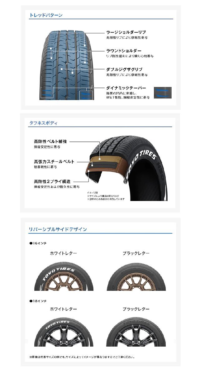 送料無料トーヨータイヤ ドレスアップタイヤ 【2本セット 新品】 TOYO TIRES H30 エイチサンジュウ 225/50R18C 107/105R