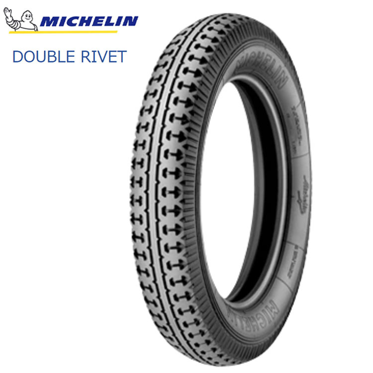 送料無(wú)料 ミシュラン クラシックタイヤ 【2本セット 新品】 MICHELIN DOUBLE RIVET ダブルリベット 6.50/7.00x17 TT