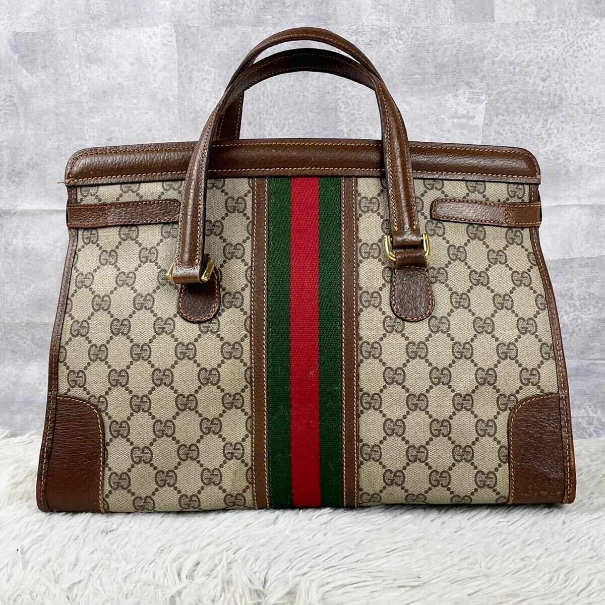 グッチGG柄 茶ボストンバッグ 超希少品 OLD GUCCI オールドグッチ ボストンバッグ トート