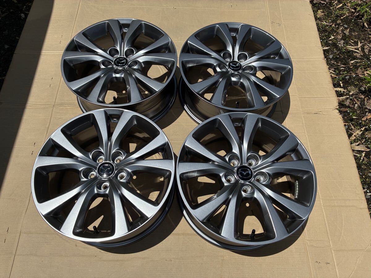 新車外し マツダ CX-30 純正ホイール 4本セット 18インチ7J+45 PCD114.3-5H 熊本(送料安い) マツダ3 CX-3 CX-5 CX-8 スタッドレス用_画像1