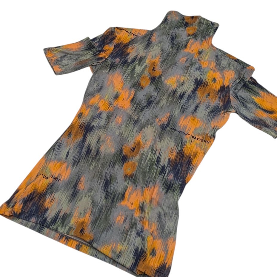 22 OFF-WHITE T-shirt women Off White OWAD137F21JER002 Floral Printed High-Neck Top Multi ハイネックトップ オレンジベース サイズ 36
