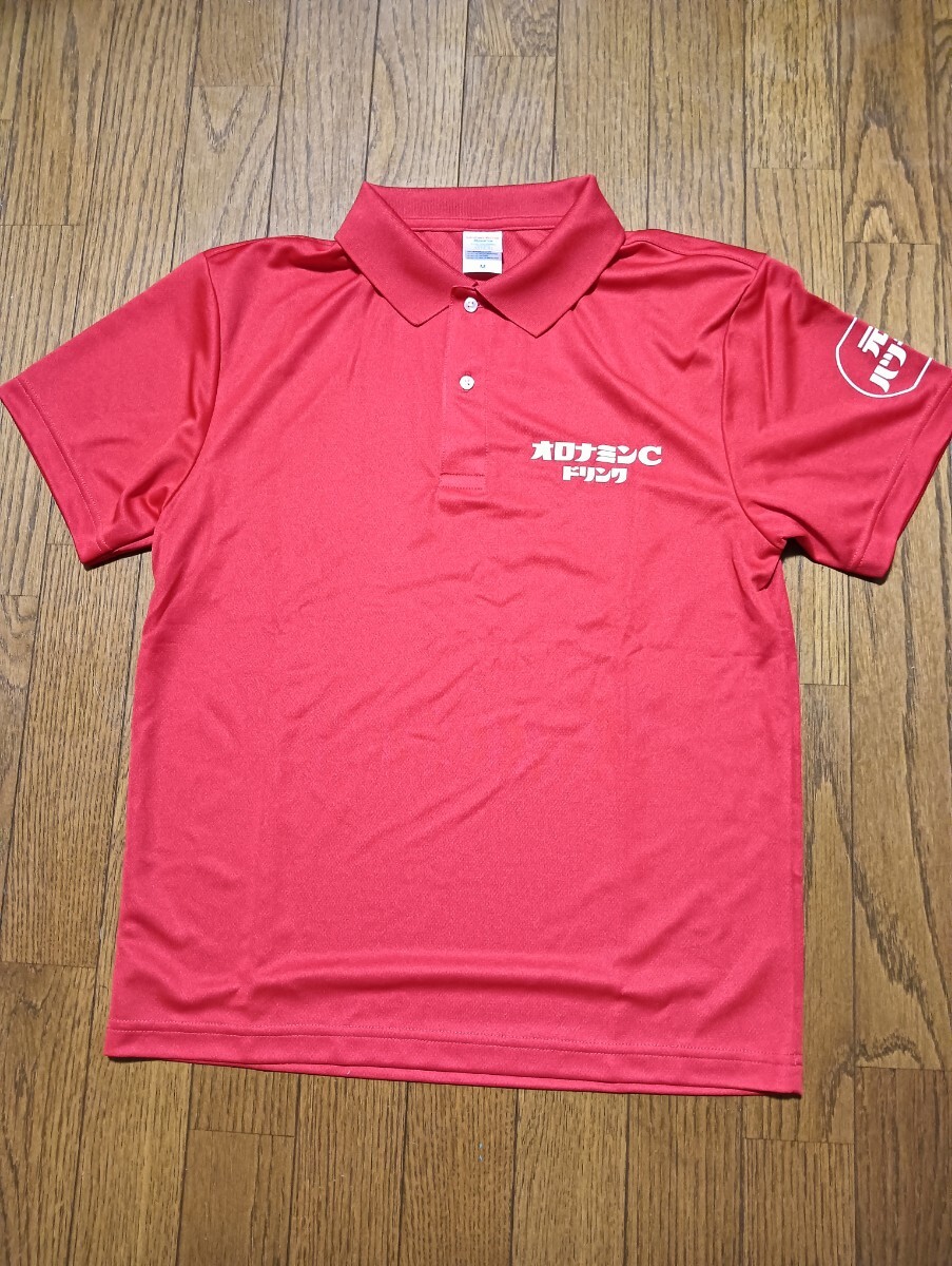 元?dú)荪膝磨楗?！オロナミンC　 半袖ポロTシャツ 　吸汗速干ドライ　春夏　サイズＭ　赤　企業(yè)物　非売品　