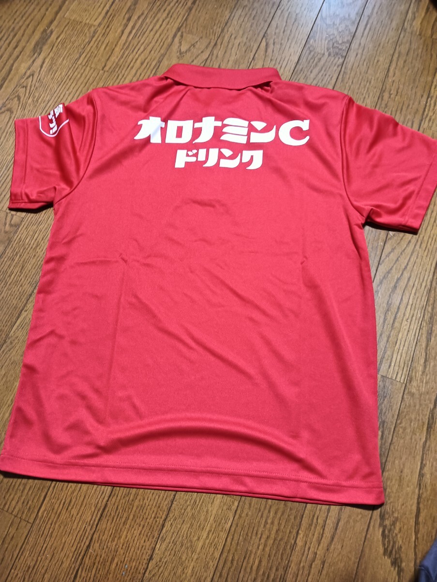 元?dú)荪膝磨楗?！オロナミンC　 半袖ポロTシャツ 　吸汗速干ドライ　春夏　サイズＭ　赤　企業(yè)物　非売品　