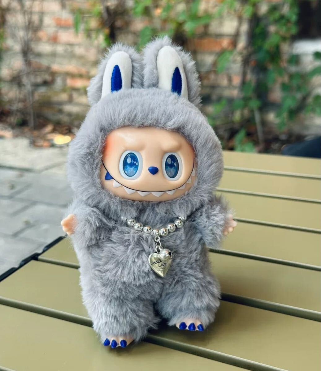 【海外限定】ZIMOMO LABUBU ぬいぐるみグレー ZIMOMO グレー LABUBU ラブブ ぬいぐるみ 海外限定POPMART