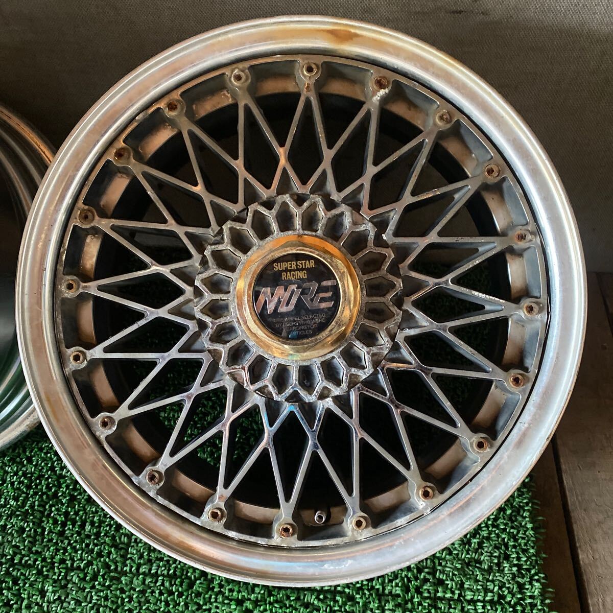 SUPER STAR PACING MORE 旧車 15インチ 15×6.5J OFF;+45 PCD;114.3-5H ハブ:約72mm 傷あり 沖縄離島発送不可_画像5