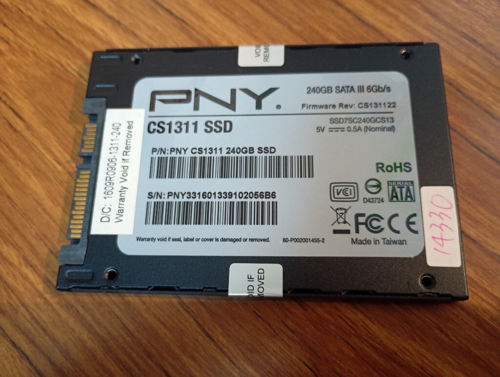 ■ SSD ■ 240GB （14330時間）　PNY　米国　正常判定　送料無料_画像3