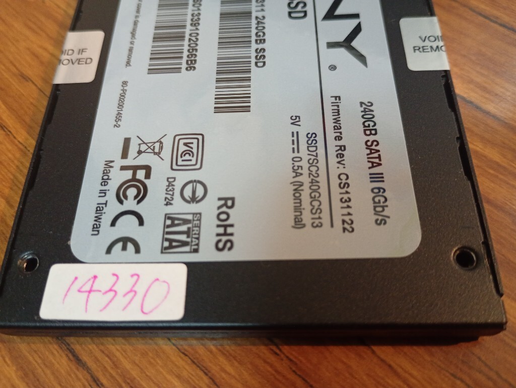 ■ SSD ■ 240GB （14330時間）　PNY　米国　正常判定　送料無料_画像6