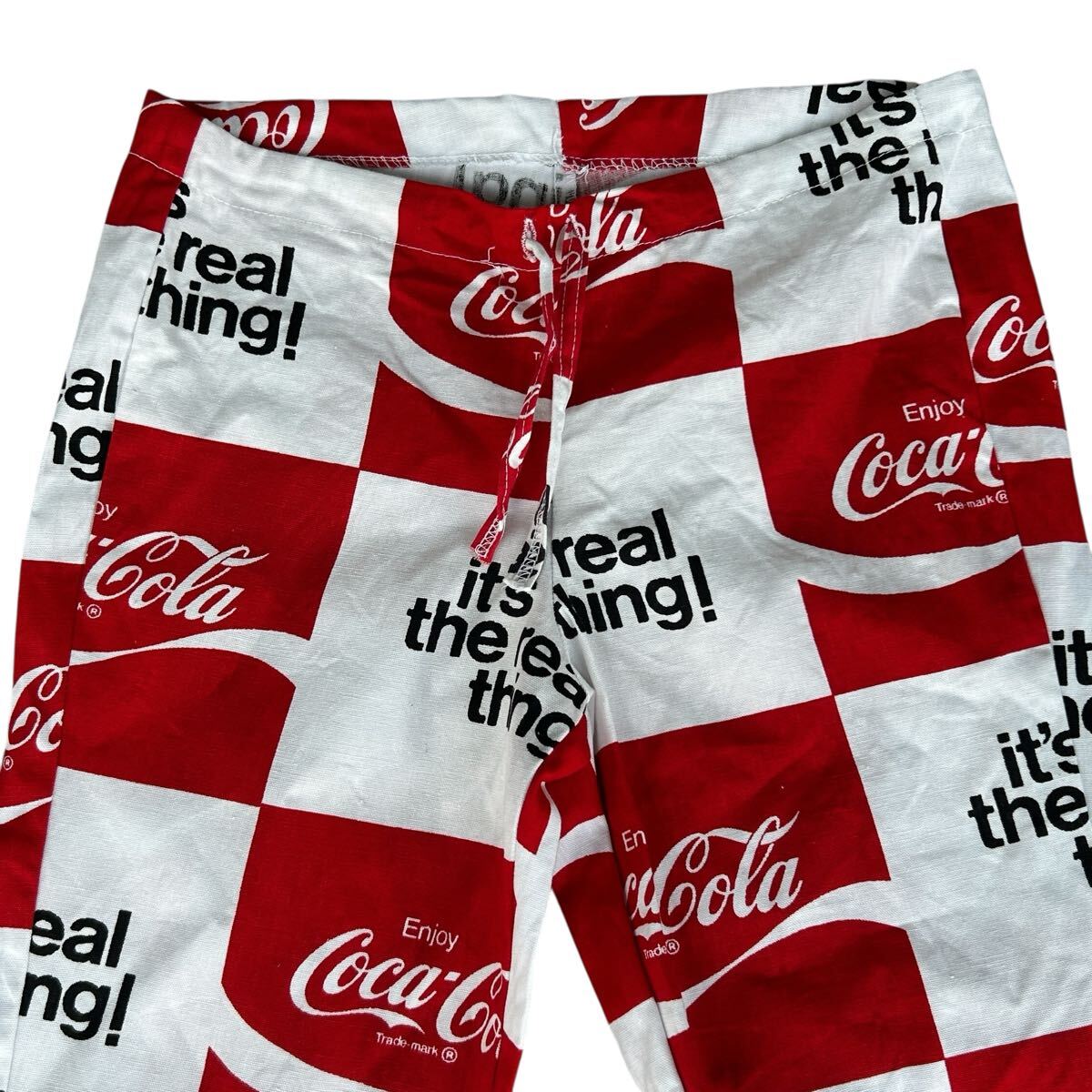 コカコーラ　フレア　パンツ　総柄　古着　ヴィンテージ コカコーラ フレア パンツ 総柄 古着 ヴィンテージ