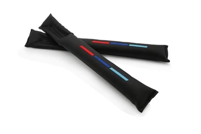 BMW ３色ラインカラー シートサイド隙間クッション センターコンソール スペースクッション ギャップカバー Mパフォーマンス ２本セット_画像4