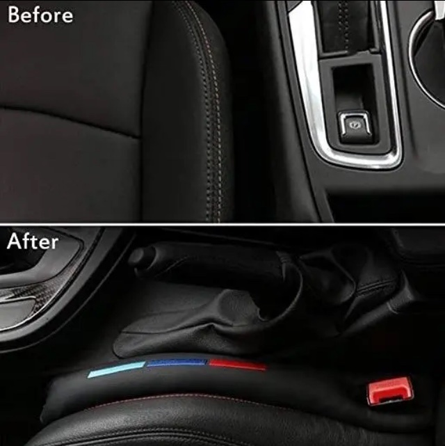 BMW ３色ラインカラー シートサイド隙間クッション センターコンソール スペースクッション ギャップカバー Mパフォーマンス ２本セット_画像3
