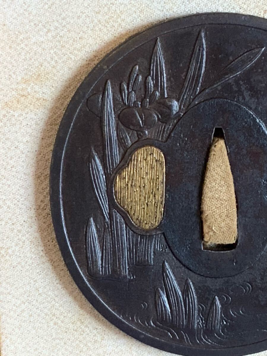 鉄製 鍔 後藤常正 後藤 常正作 鍔 刀装具 時代物 刀鍔 鉄鍔(鍔、刀装具)|売買され