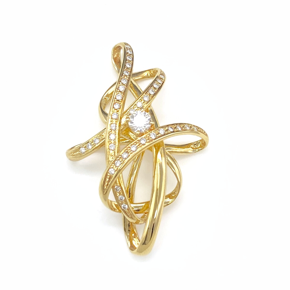 メレダイヤ ペンダントトップ K18 イエローゴールド ペンダントトップ YG ダイヤモンド レディース 中古 ラッピング可