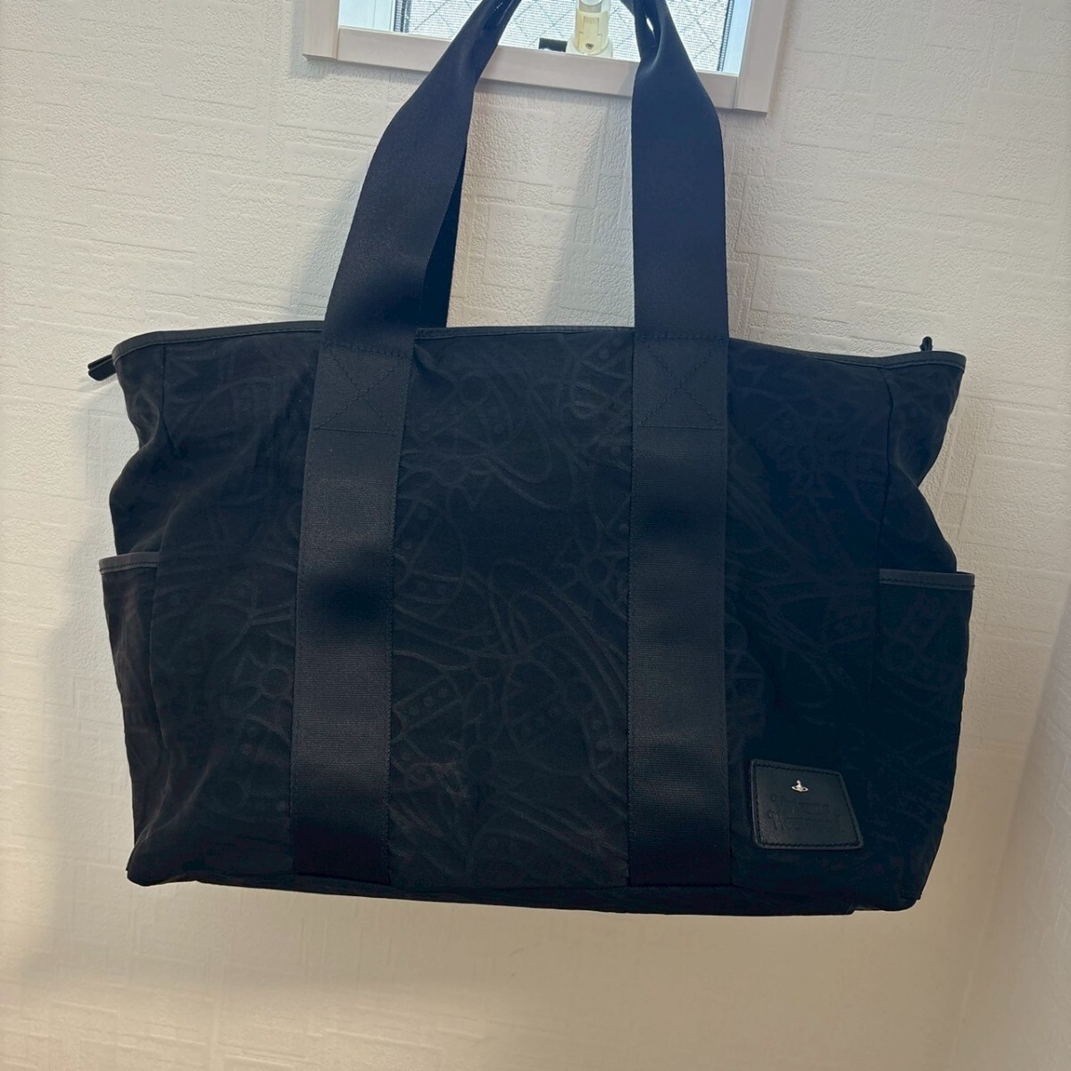 Vivienne Westwood オーブ総柄 ナイロン レザー トートバッグ