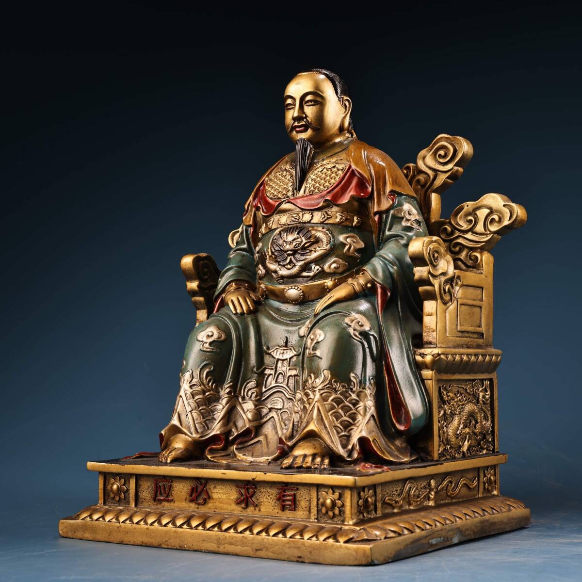 清・銅製・描金・彩繪・真武大帝像・密宗密教・蔵伝仏像・供養品