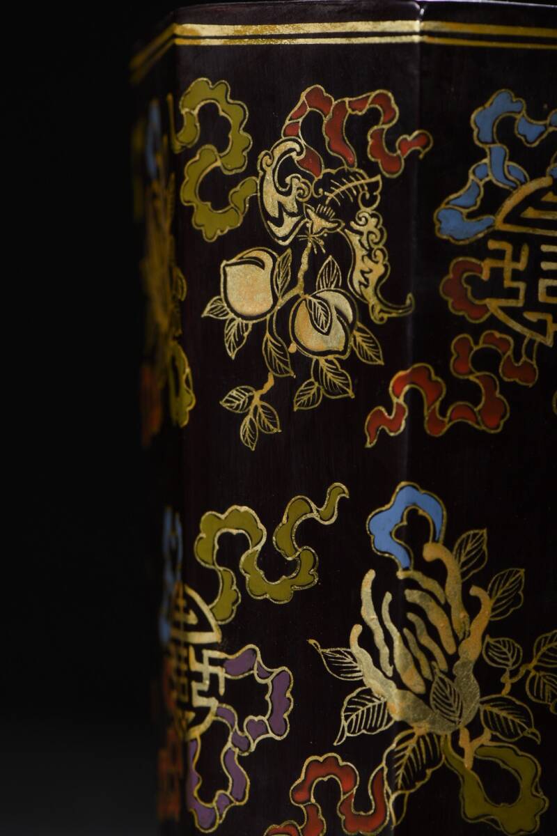 中国古美術・旧蔵福寿花紋「万事如意」置物・純銅製・透彫鏨刻鎏金・純手作り・文房具 中国古美術・旧蔵福寿花紋「万事如意」置物・純銅製・透彫鏨刻