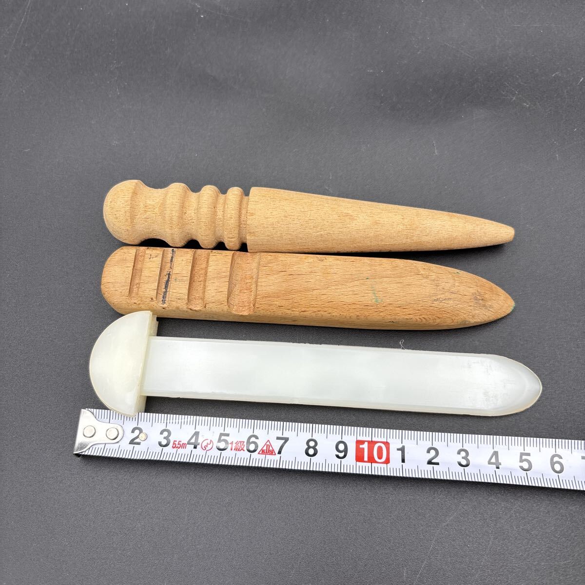 レザークラフト材料　木製エッジスリッカー/コーンスリッカー/ヘラ付き磨き　CRAFT 革加工用品_画像3