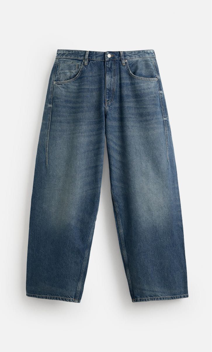 ☆ドイツ発*ZARA*新作*バギーバルーンフィットデニム/FB☆ ZARA バギーバルーンデニム ジーンズバルーンスリーブフィット