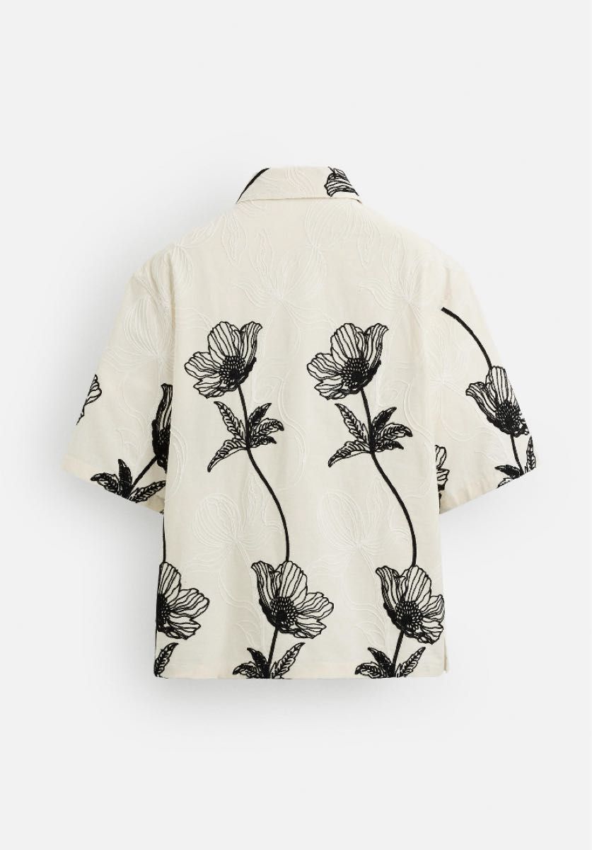 ★ドイツ発*ZARA*新作*FLOWERコントラスト刺繍半袖シャツ/WR★ ZARA コントラスト刺繍シャツ|Yahoo!フリマ(旧PayPayフリマ)