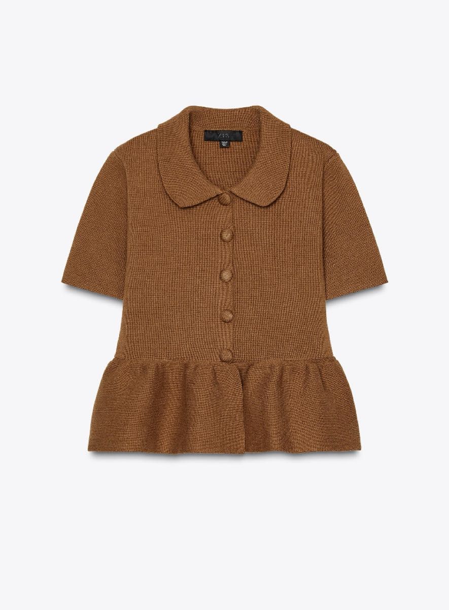 ZARA ニットぺプラムカーディガン ZARA ニットぺプラムカーディガン|Yahoo!フリマ(旧PayPayフリマ)