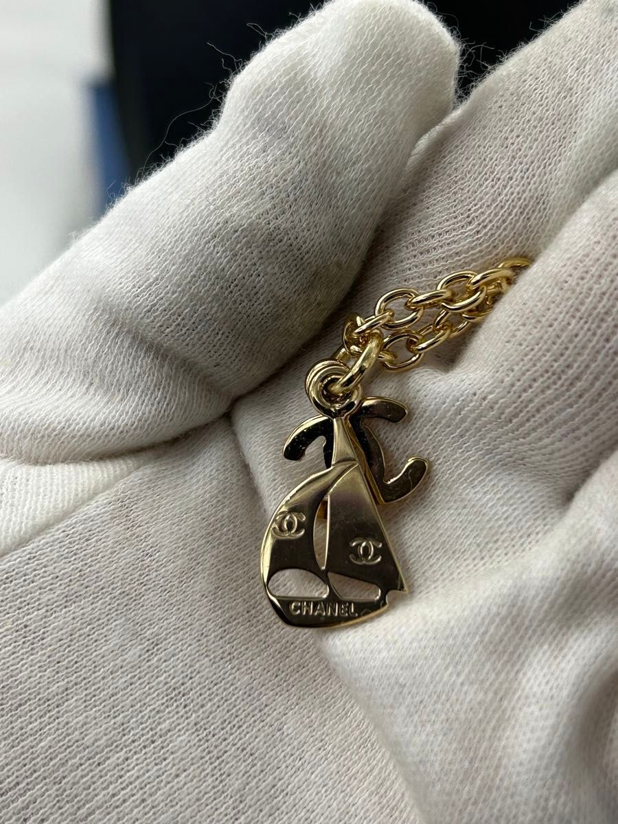 シャネル ゴールドプレート ココマーク ネックレス CHANEL シャネル ココマーク ヨット ネックレストップ