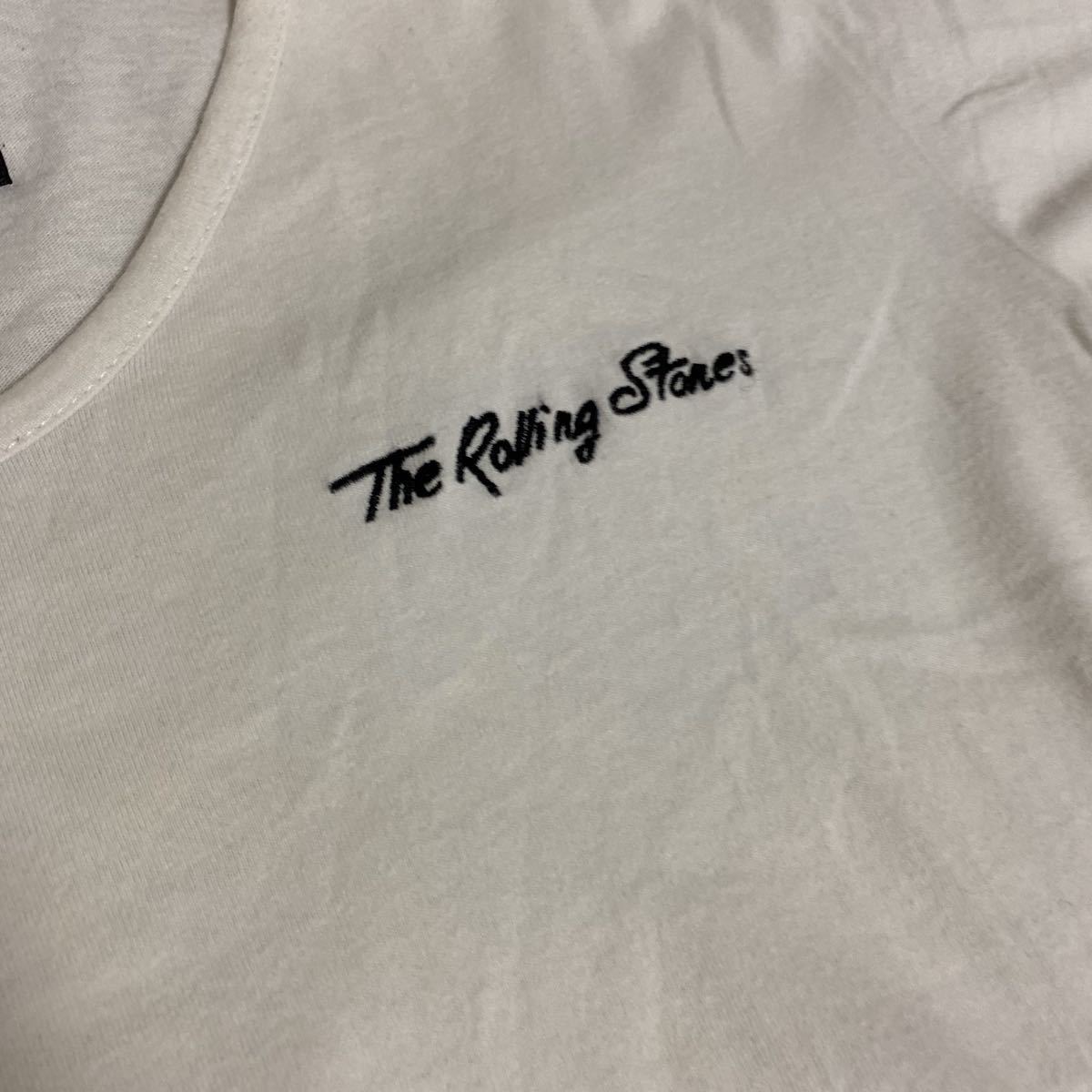 THE ROLLING STONES Vネック　半袖Tシャツ　L ホワイト