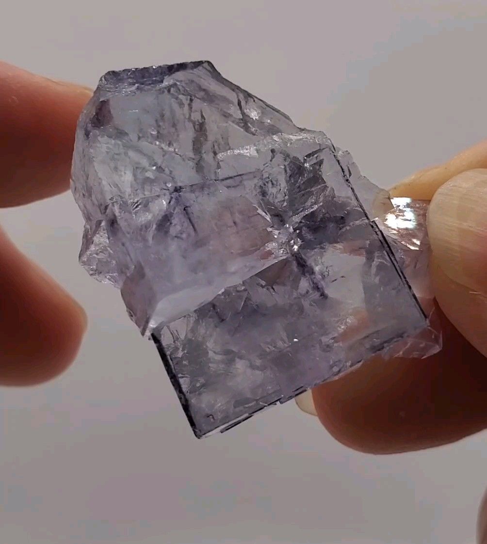 ブルーフローライト パープルゾーニング フローライト 蛍石 原石 鉱物標本 中国 インクルージョン